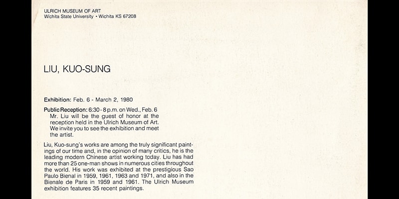 Liu Kuo-sung Ulrich Museum of Art, Wichita State University, Wichita, Kansas
