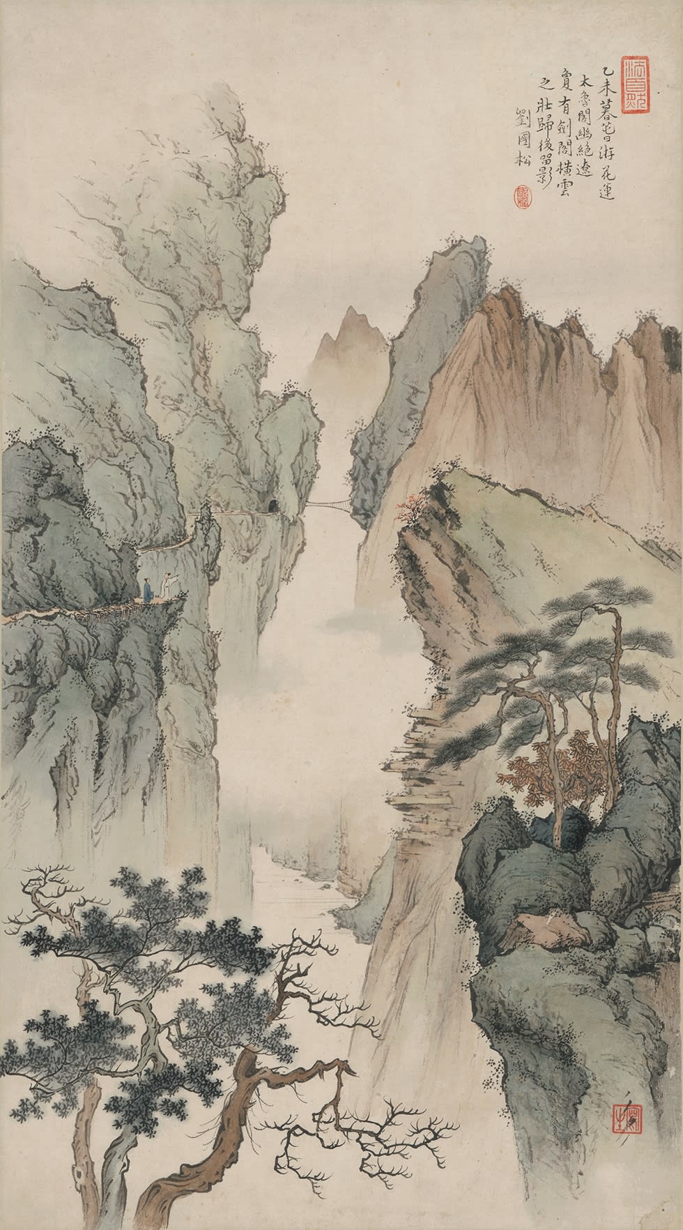 Taroko Landscape 太魯閣風光 1955 Ink and color on paper 58.6 × 32.5 cm National Taiwan Normal University, Taipei