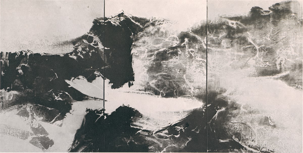 White in the Middle 白居正中 1968 Ink and color on paper 86.4 × 172.7 cm – Black-and-white Photograph