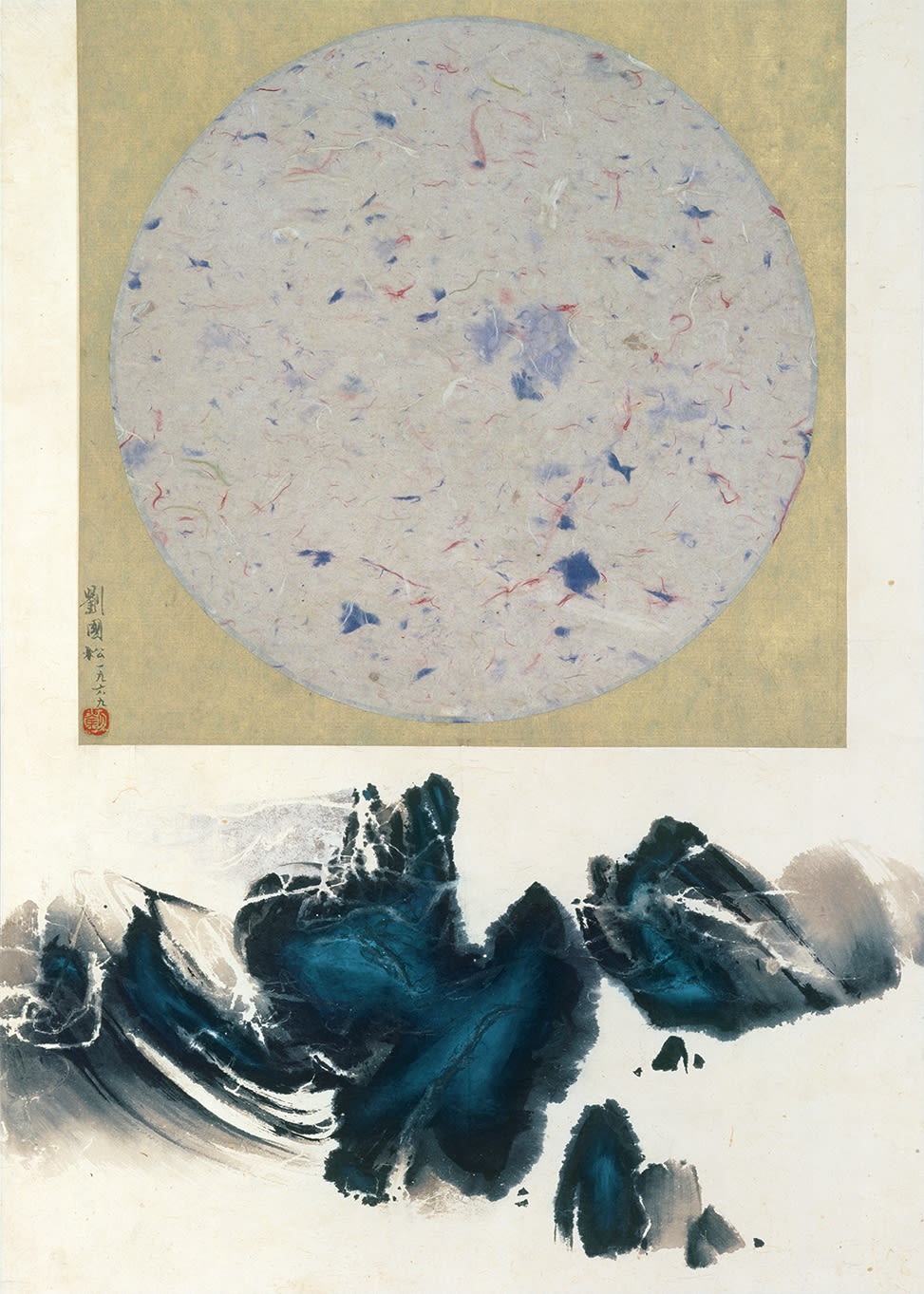Lantern Festival 元宵節 1969 Ink and color with collage on paper 82 × 58 cm The Take A Step Back Collection, Hong Kong