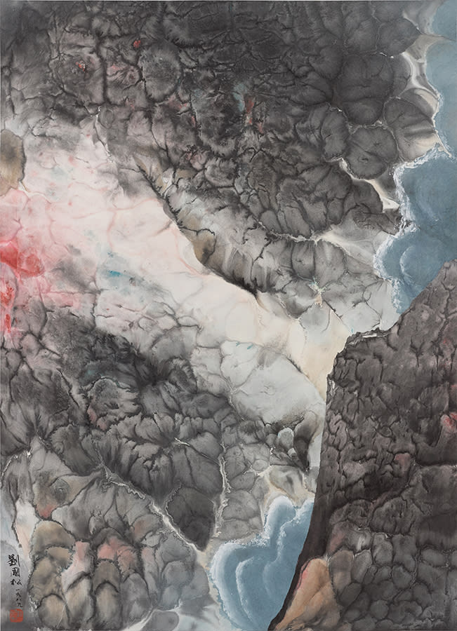 Broken Banks 斷岸 1989 Ink and color on paper 83.8 × 60.8 cm