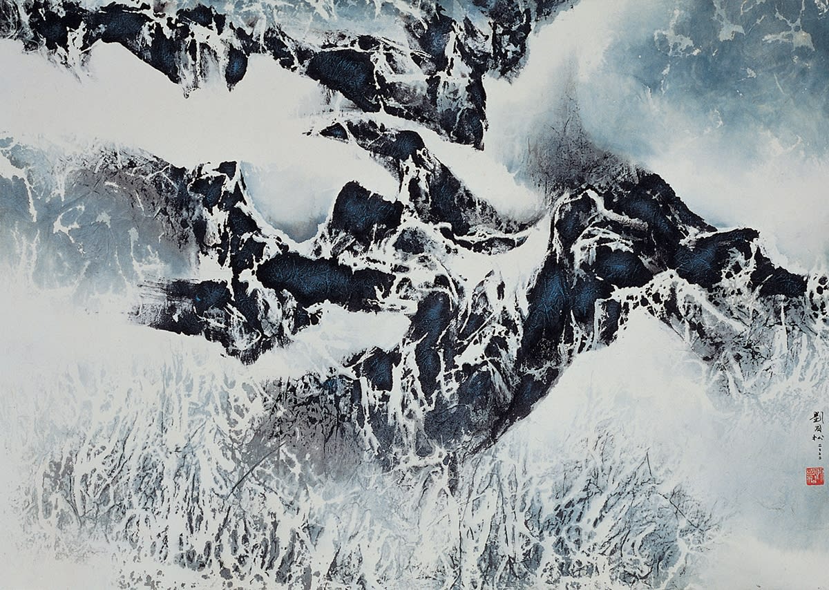 After Snow: Tibet Series No.2 大雪之後：西藏組曲之二 2000 Ink and color on paper 85 × 120 cm