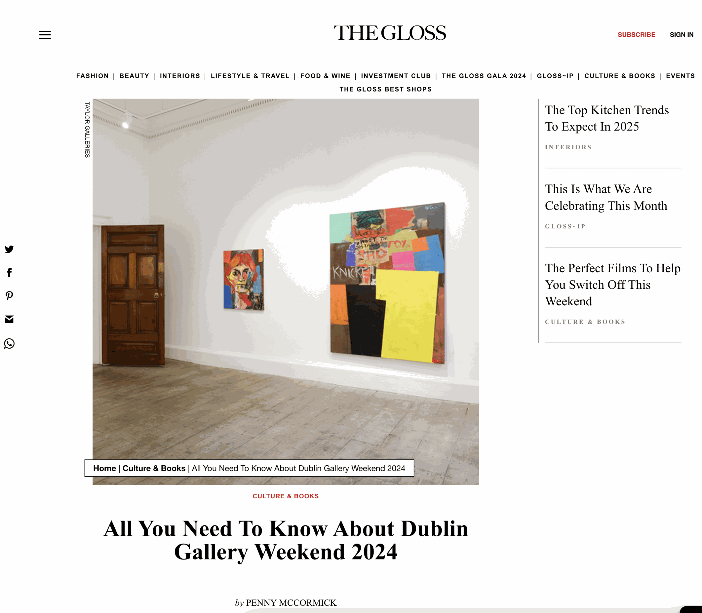 The Gloss All You Need To Know About Dublin Gallery Weekend 2024 by