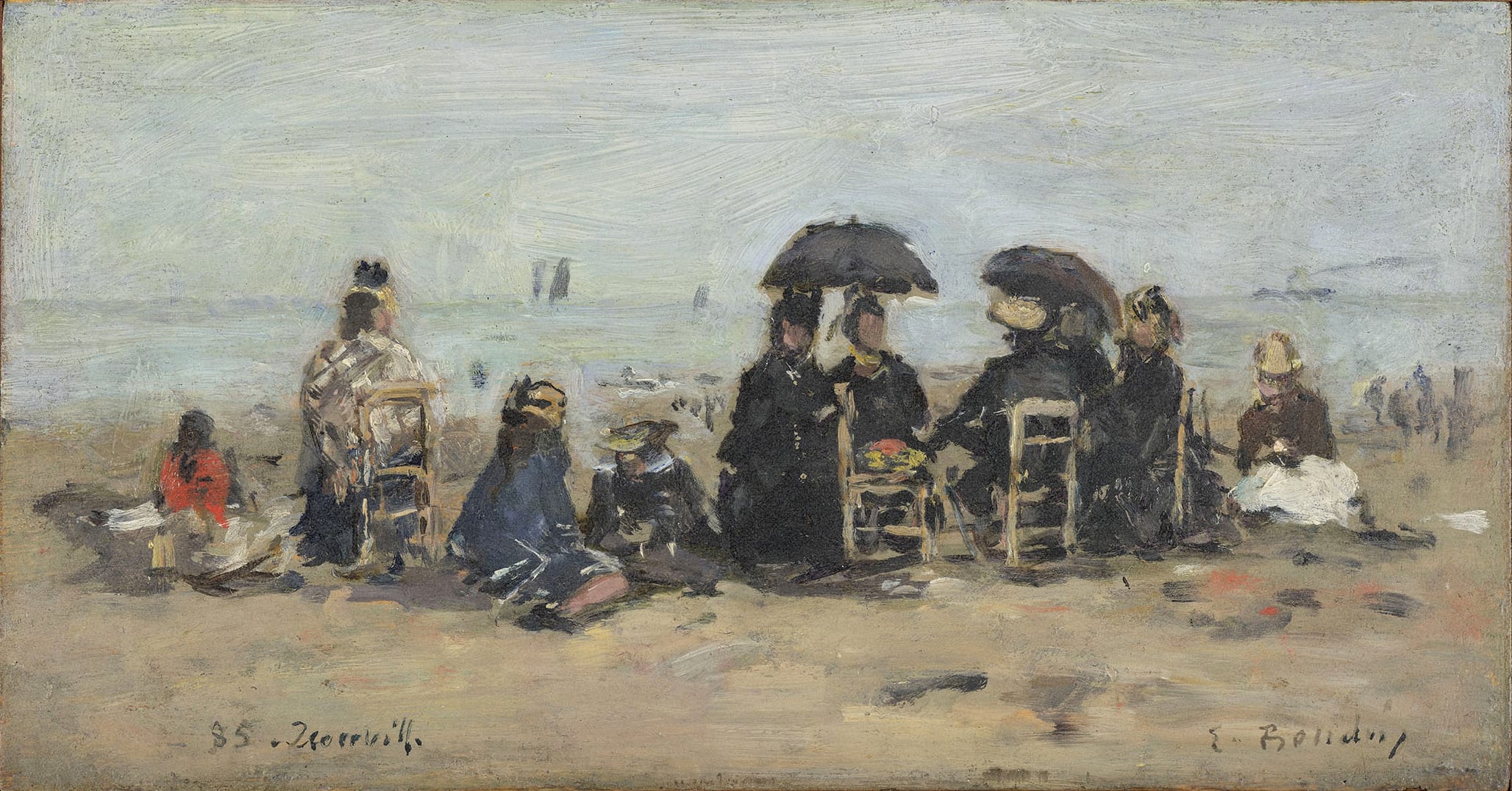 Eugène Boudin Trouville Scène De Plage 1885 Stoppenbach