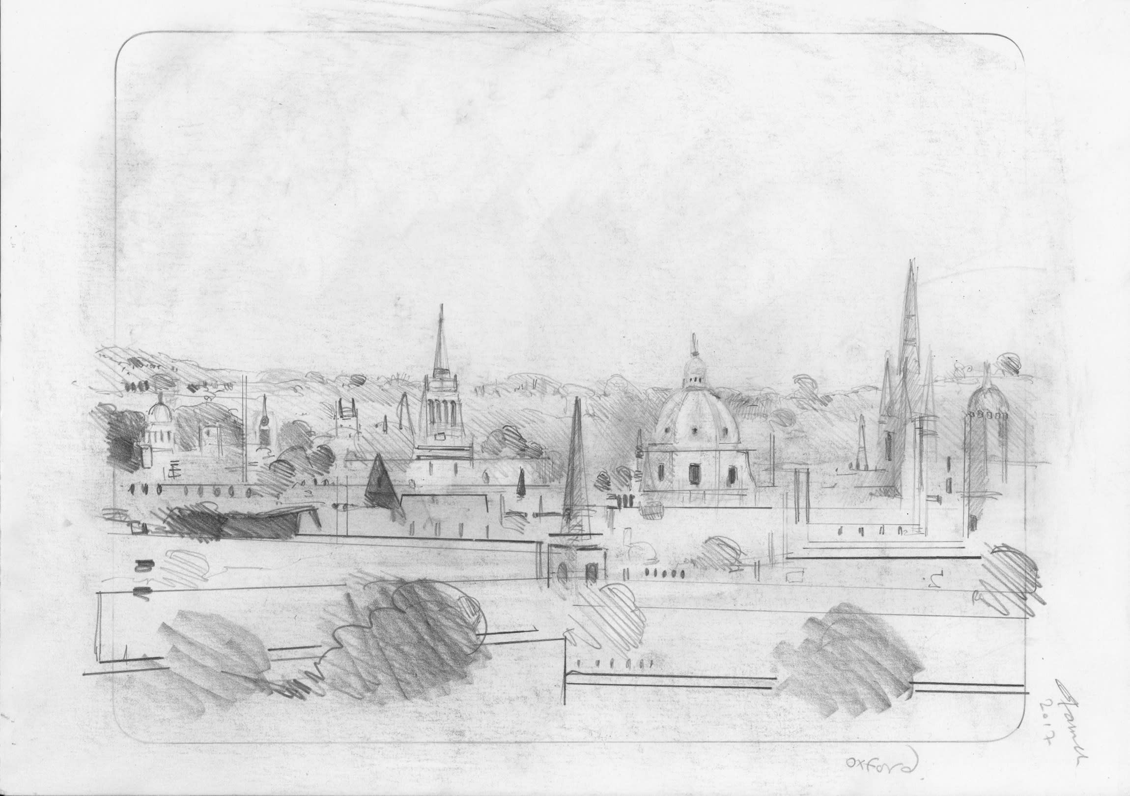 Christopher Farrell Drawing 12 Oxford Skyline Study 3 Sarah