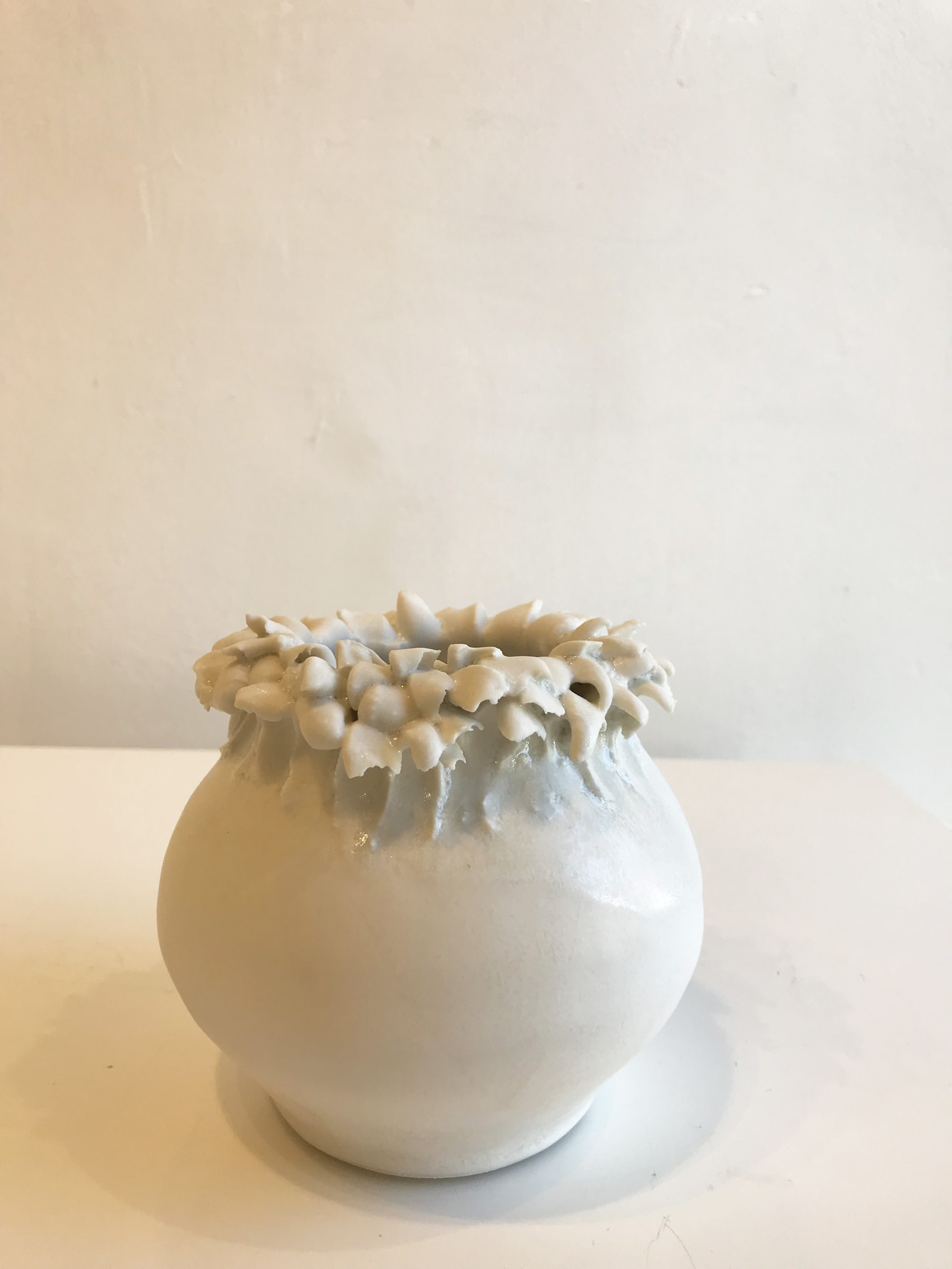 emma jagare small white frilly top vase
