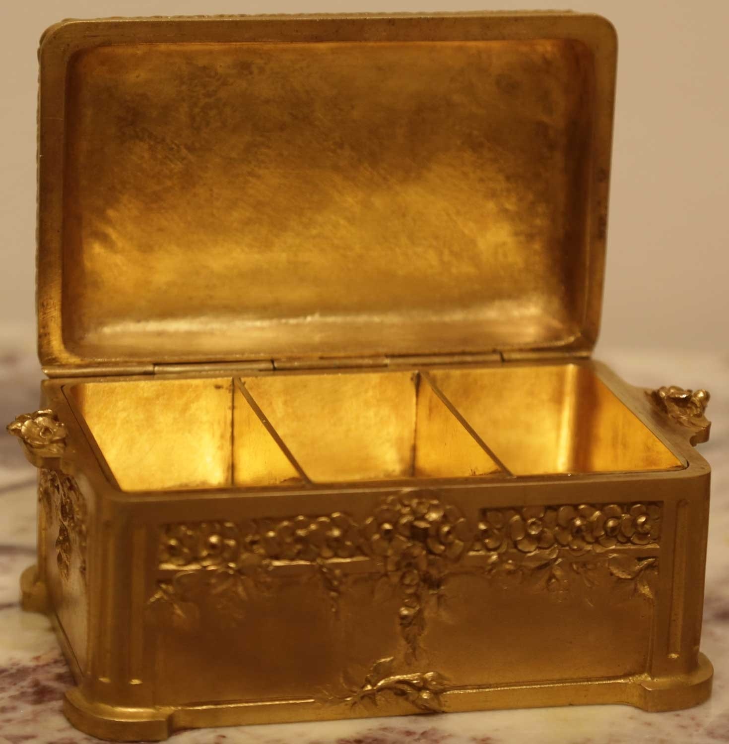 Ferdinand Barbenne Three Piece Bronze Gilt And Marble Desk Set Three Piece Bronze Gilt And Marble Desk Set