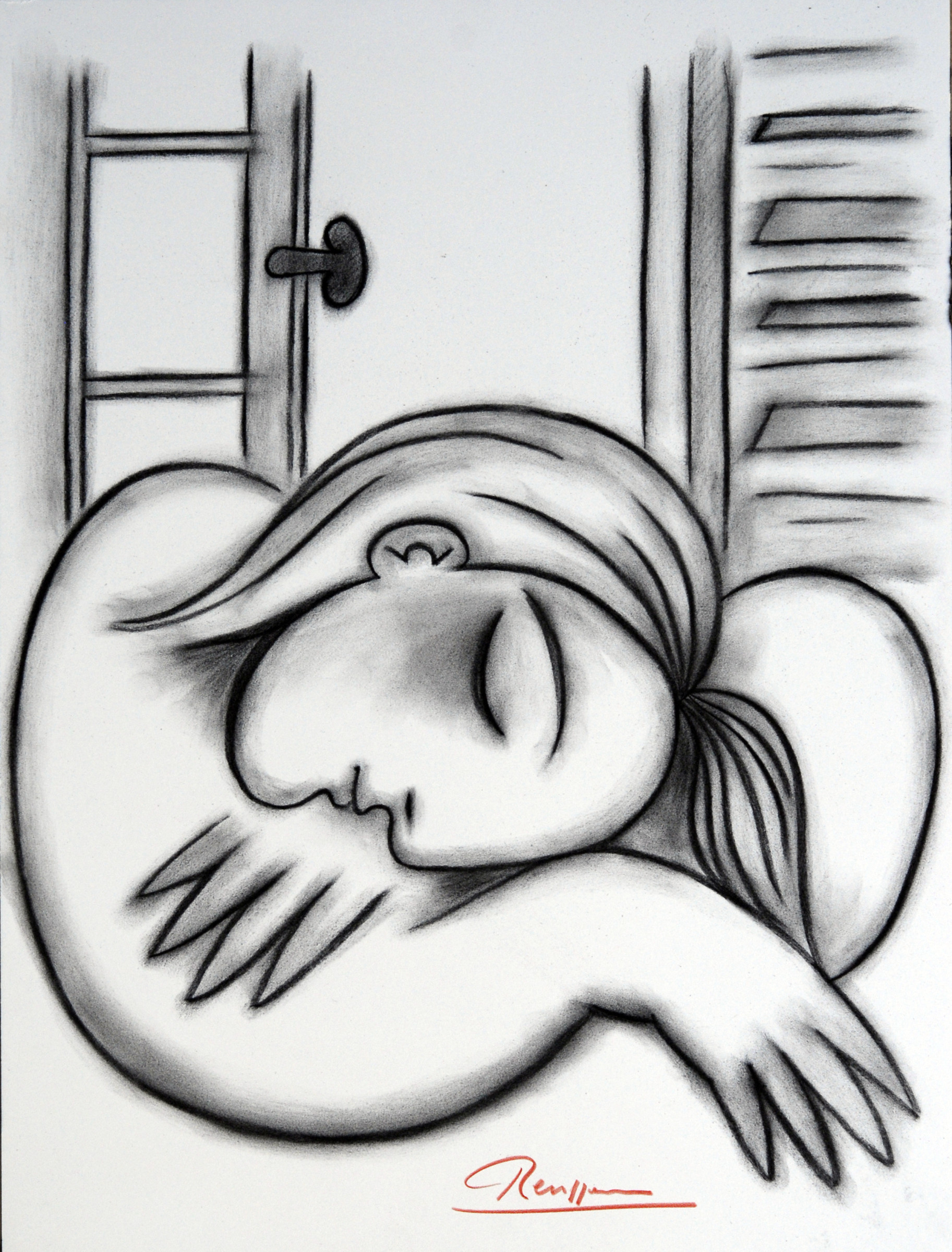 Sleeping Girl Drawing Image - Drawing Skill
