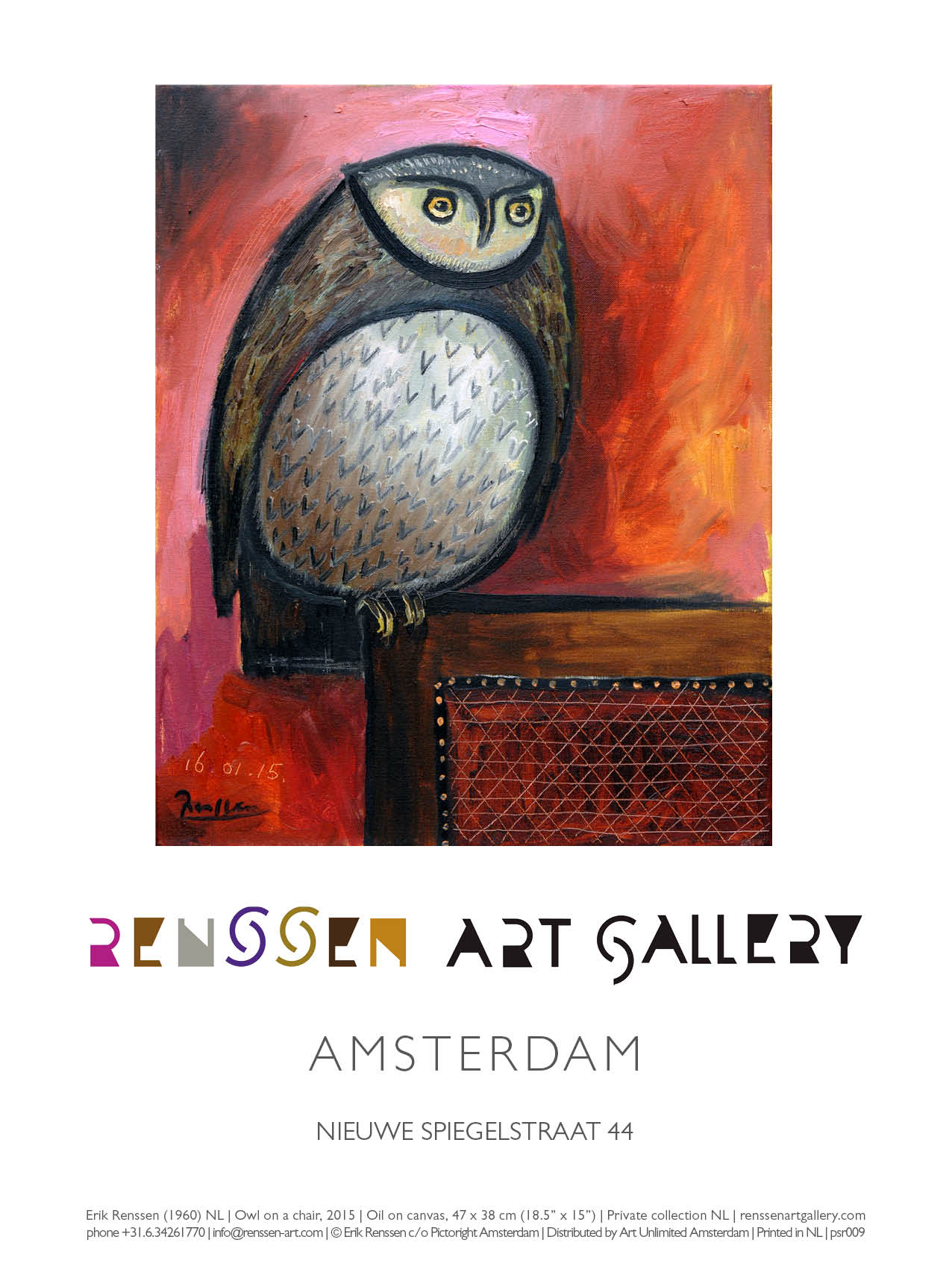 Erik Renssen Owl On A Chair 2015 2019 Renssen Art Gallery