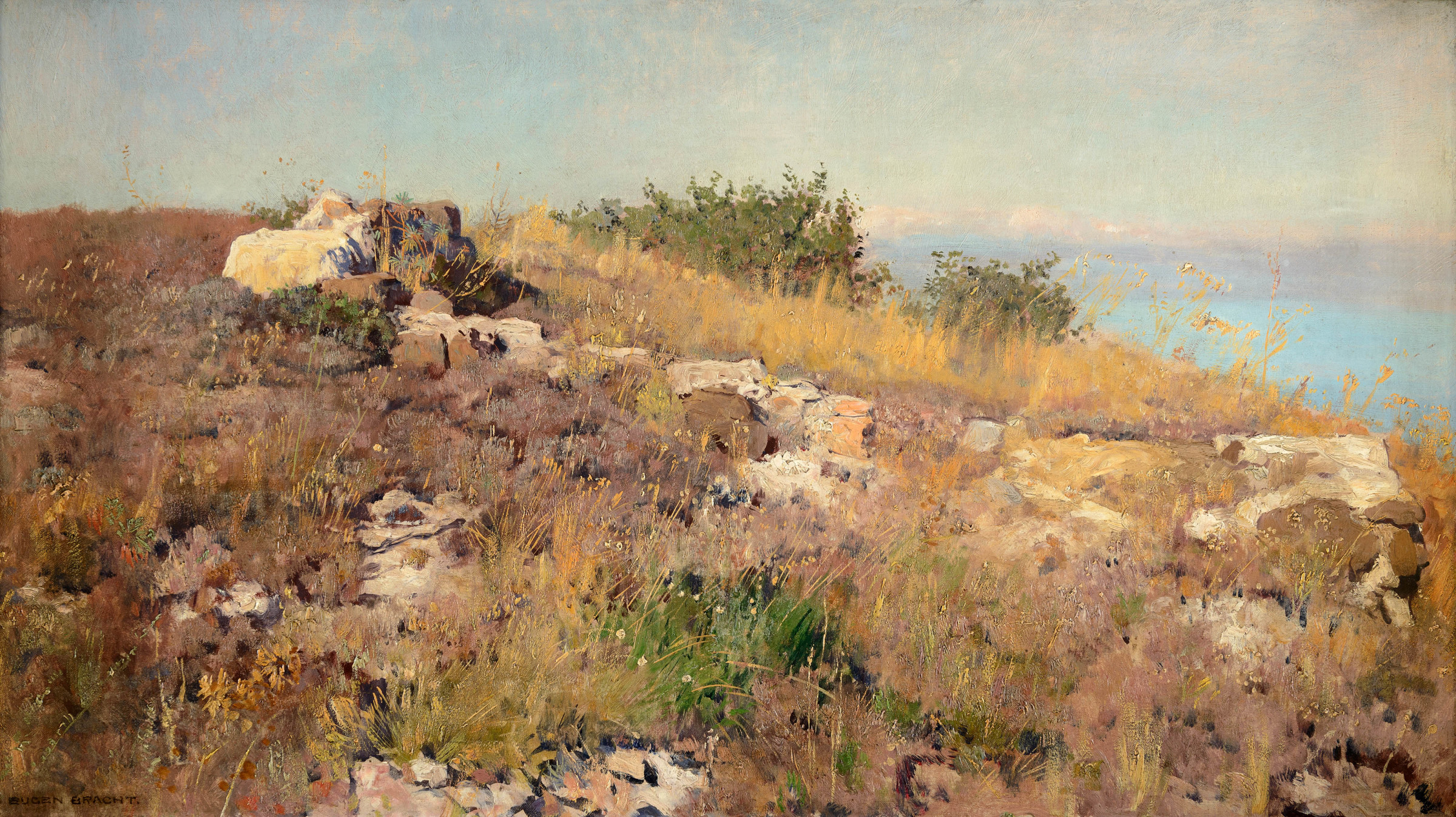 Eugen Bracht, Stony ridge on the Mediterranean, 1893 Van Der Meij