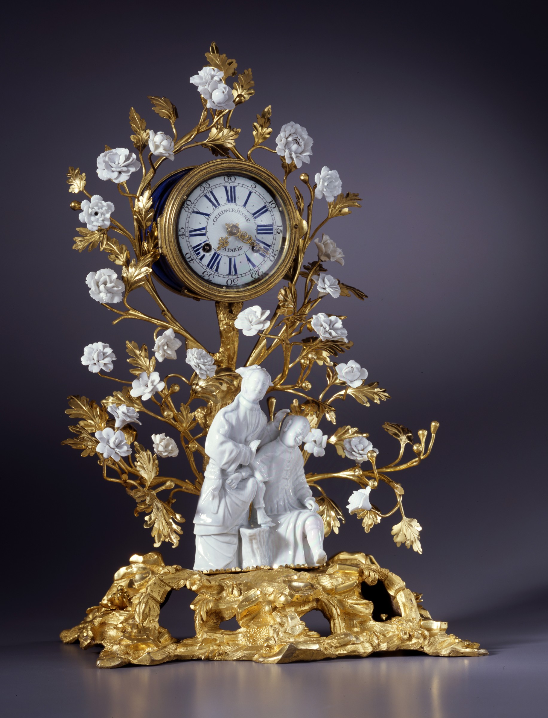 Gudin Le Jeune A Louis Xv Mantel Clock Of Eight Day Duration By