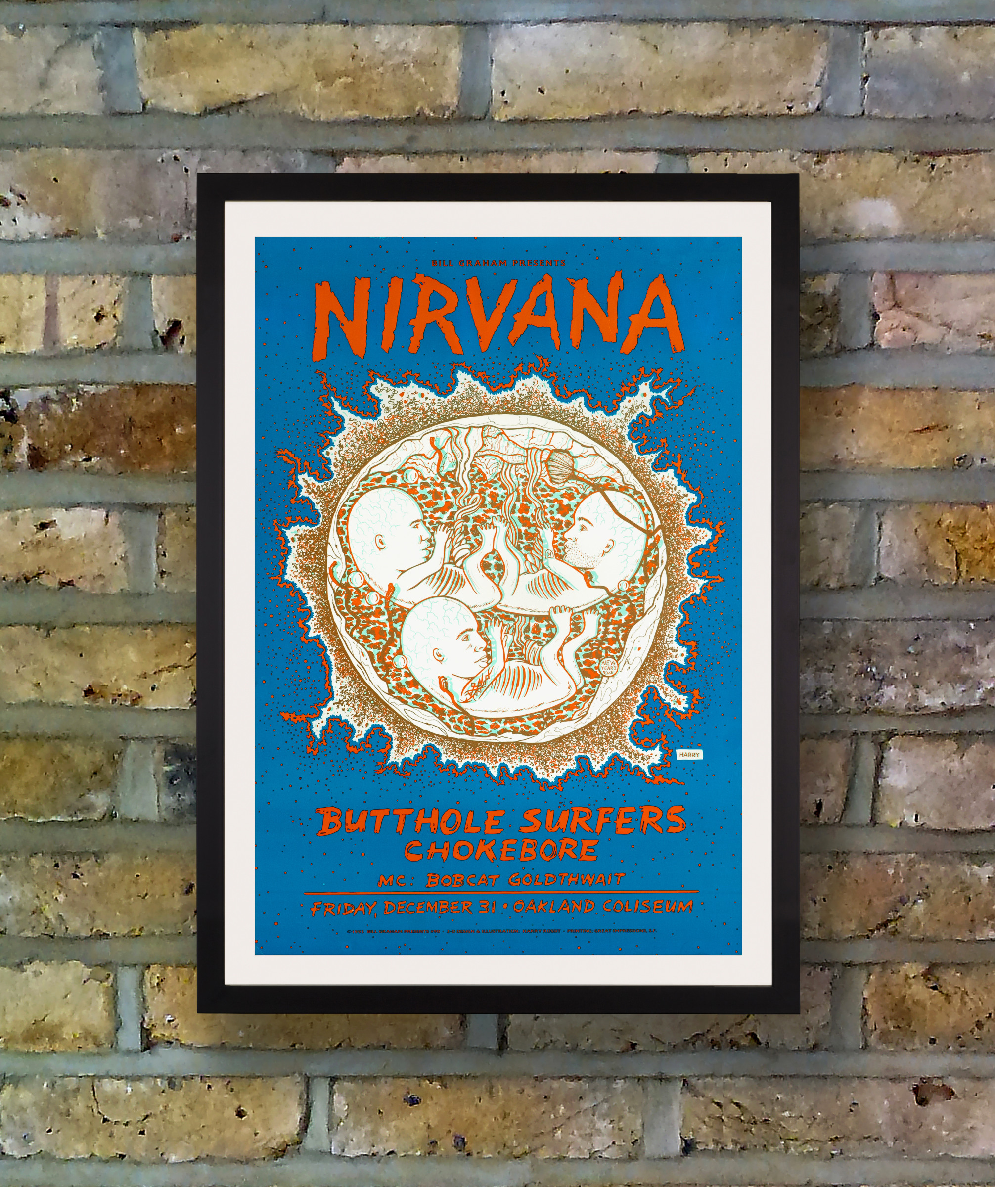 Nirvana Concert Poster for the Oakland Coliseum, California, 1993