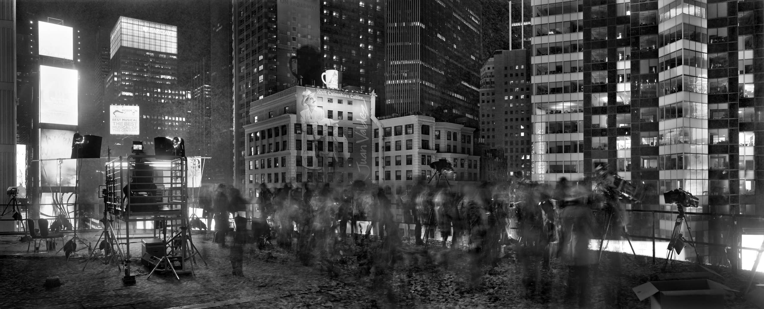 Above Times Square, New Years Eve, From the Marriott Marquis, New York, diptych, 2012