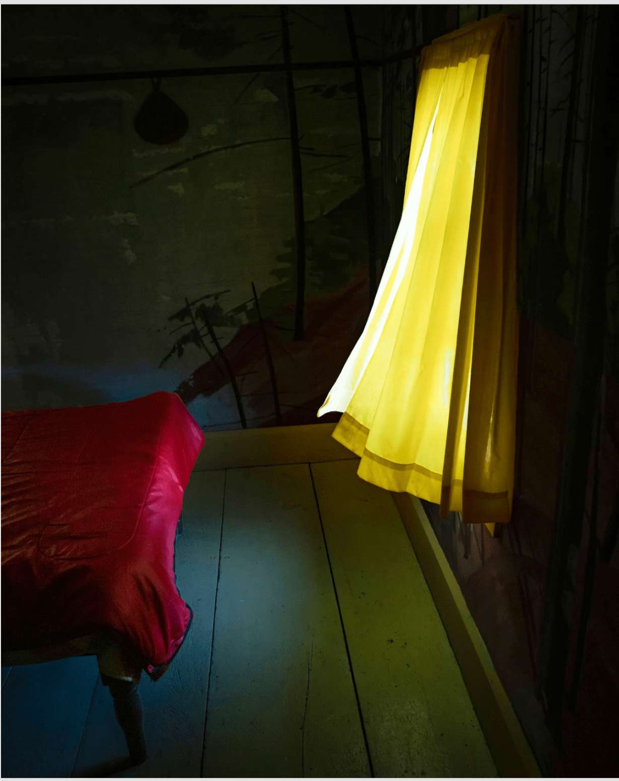 Bedroom (Blowing Yellow Curtain), Cushing, Maine
