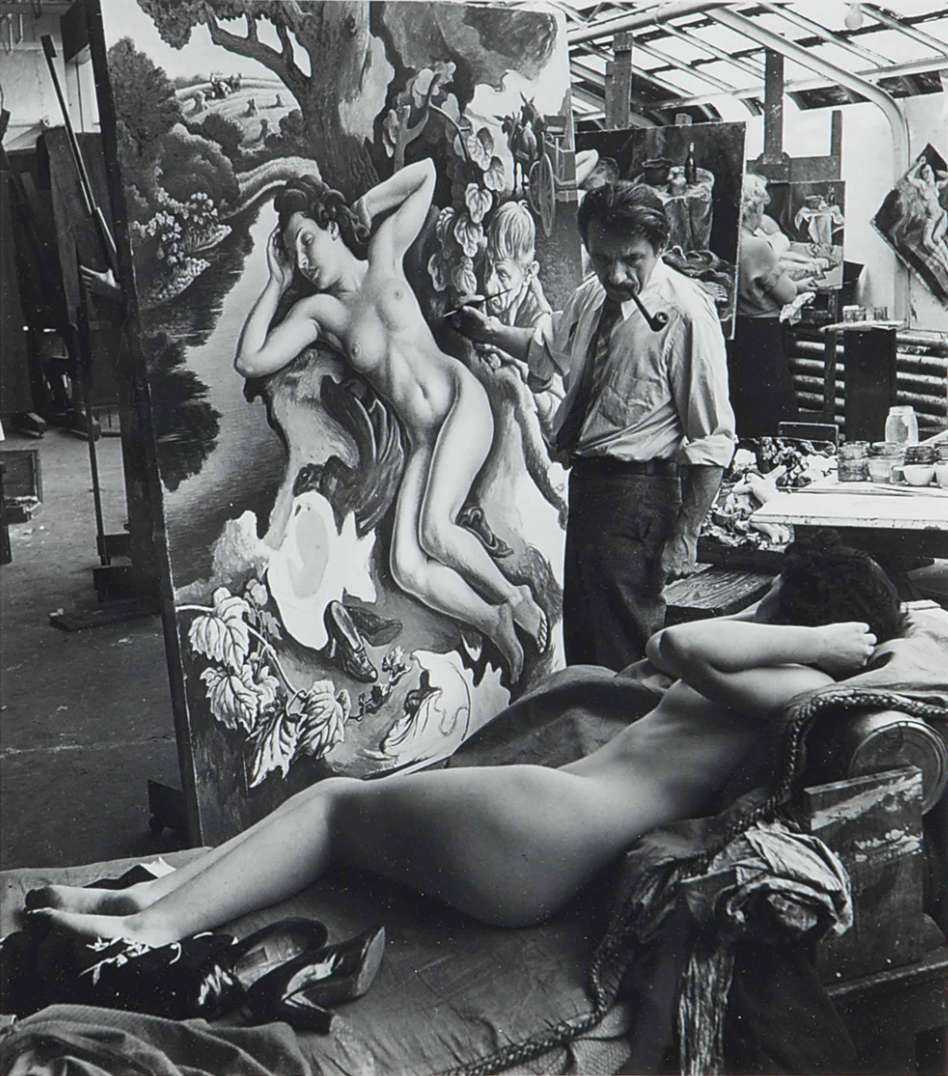Thomas Hart Benton painting the rape of Persephone