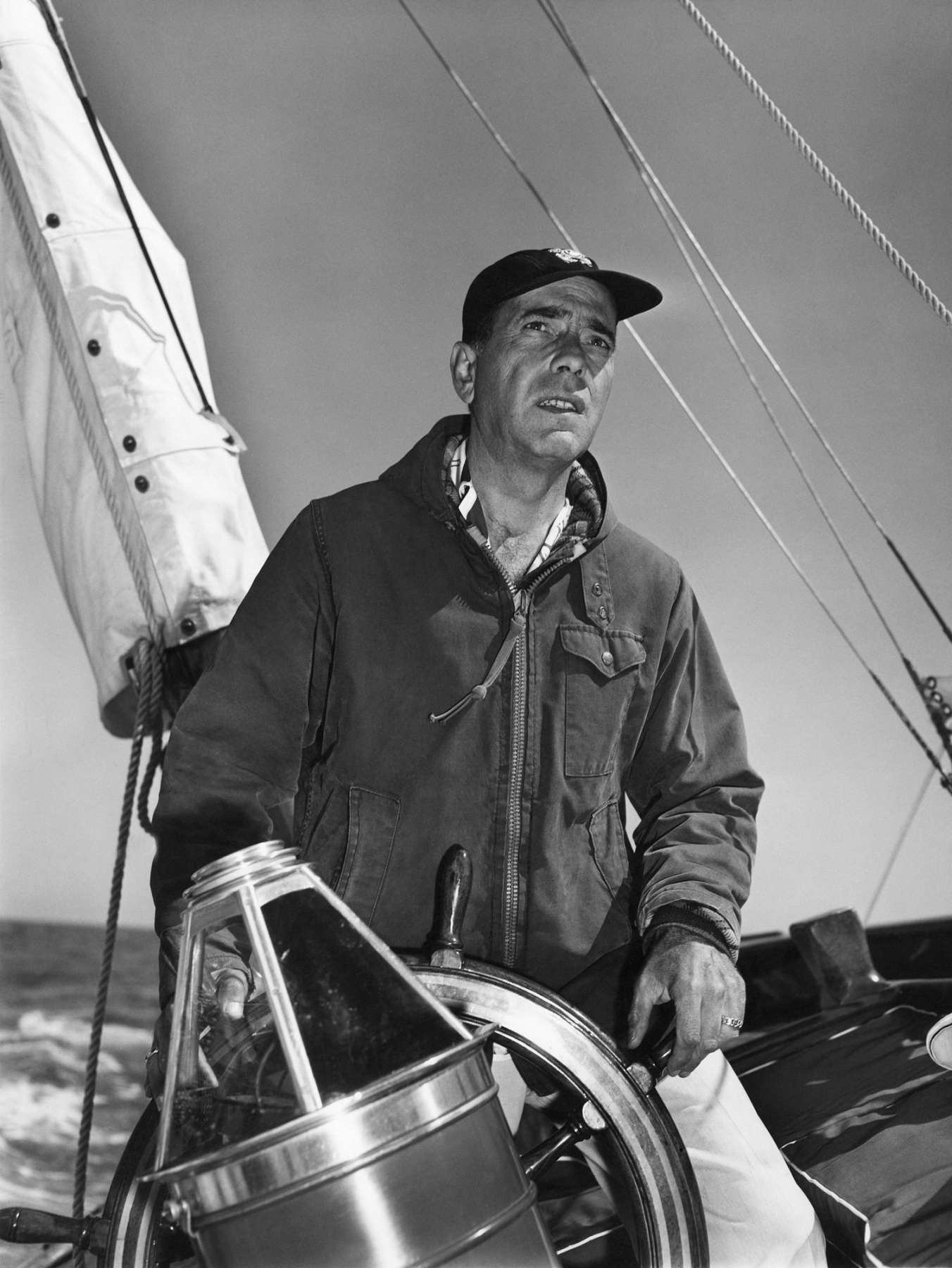 Humphrey Bogart: At the Helm of His Boat Santana