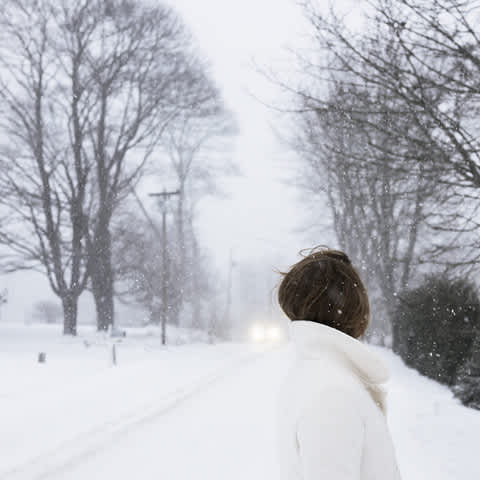 Hannah in the Blizzard, Rockport, Maine