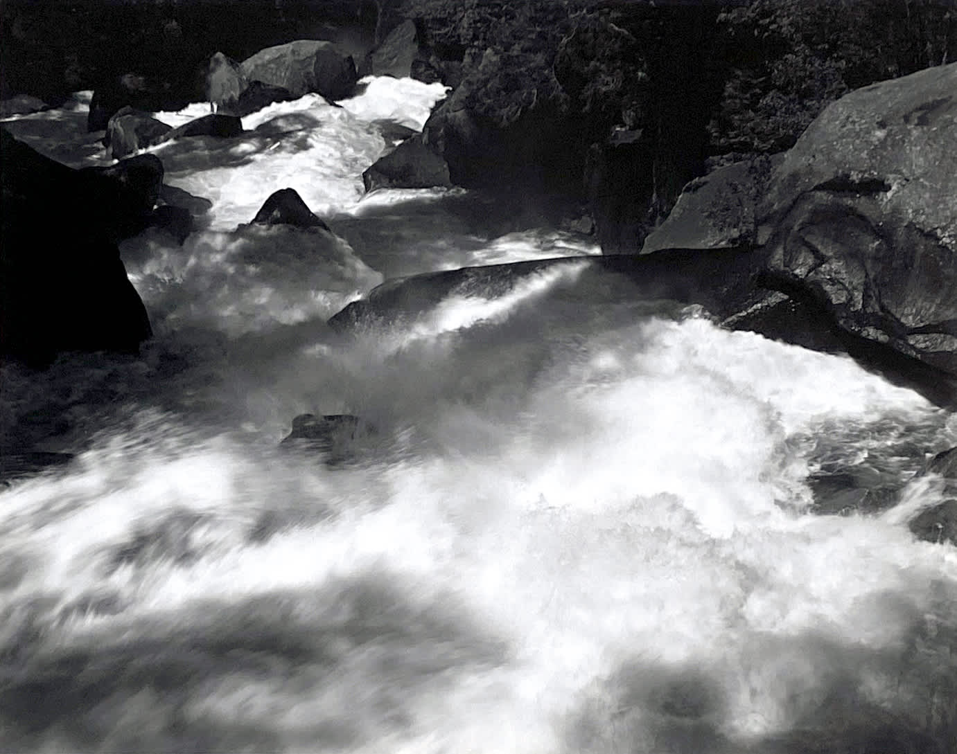 Rapids Below Vernal Fall, Yosemite Valley, From Portfolio One: Twelve Photographic prints by Ansel Adams