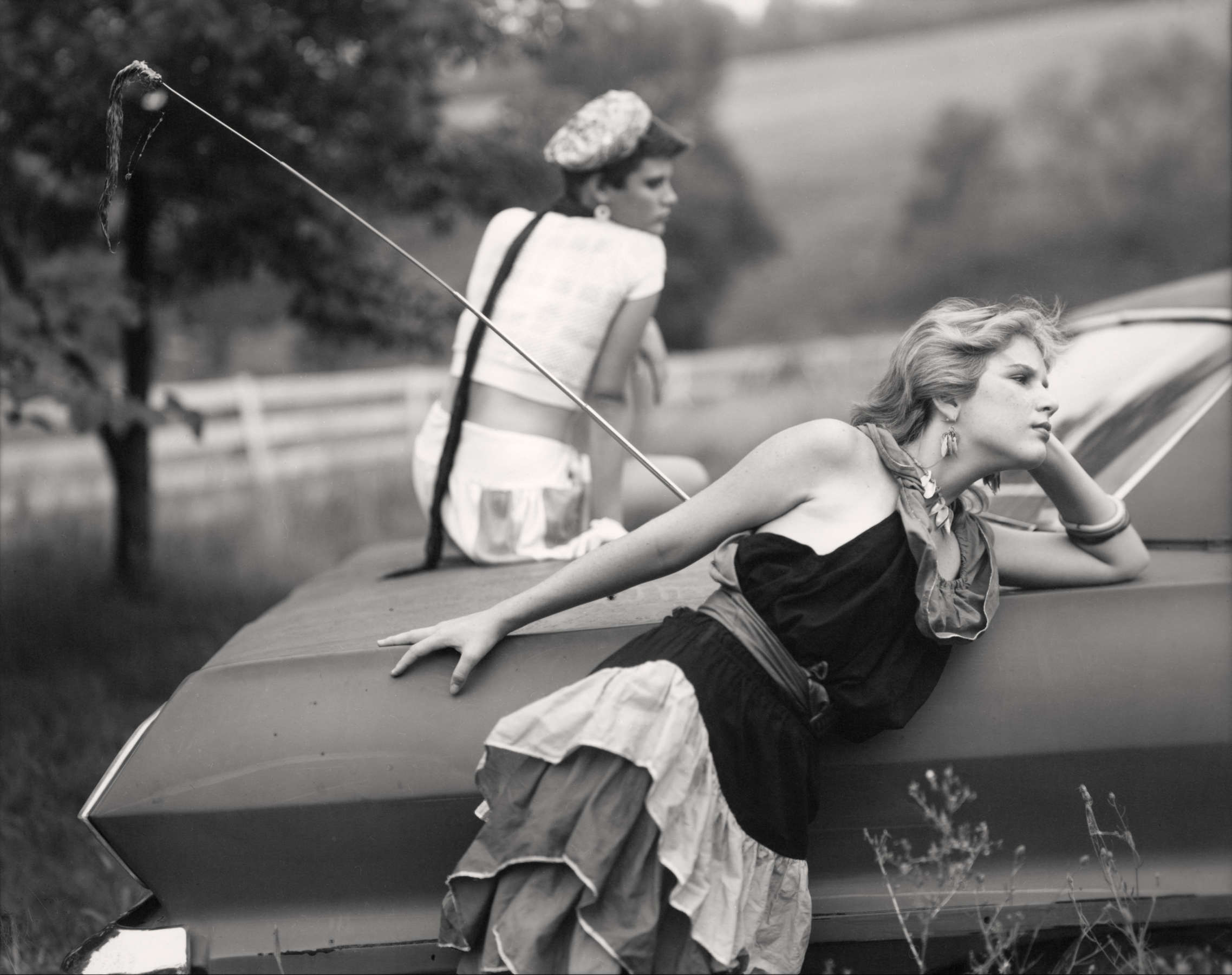Lisa and Jenny on Car (At Twelve)