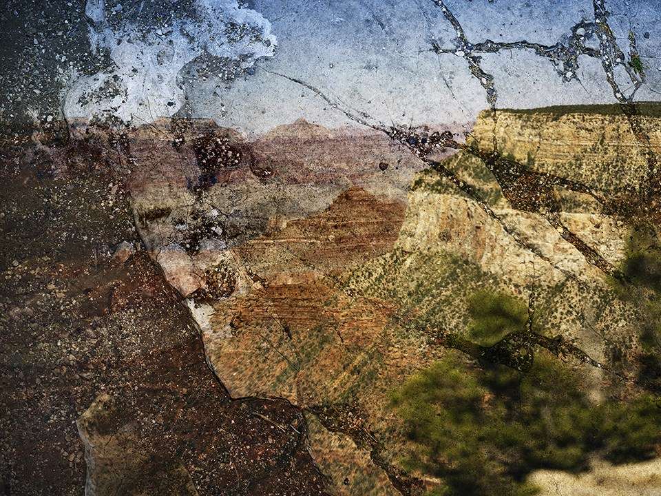 Tent-Camera Image On Ground View Of The Grand Canyon From Trailview Overlook, Grand Canyon National Park