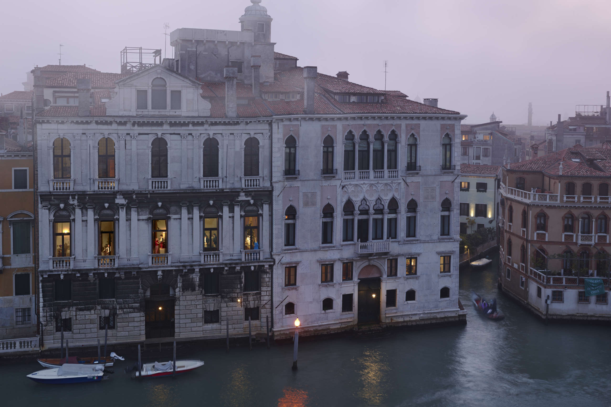 Mom, Dad, Three Boys, and a Dog on the Grand Canal, Dorsoduro, Venice, Italy