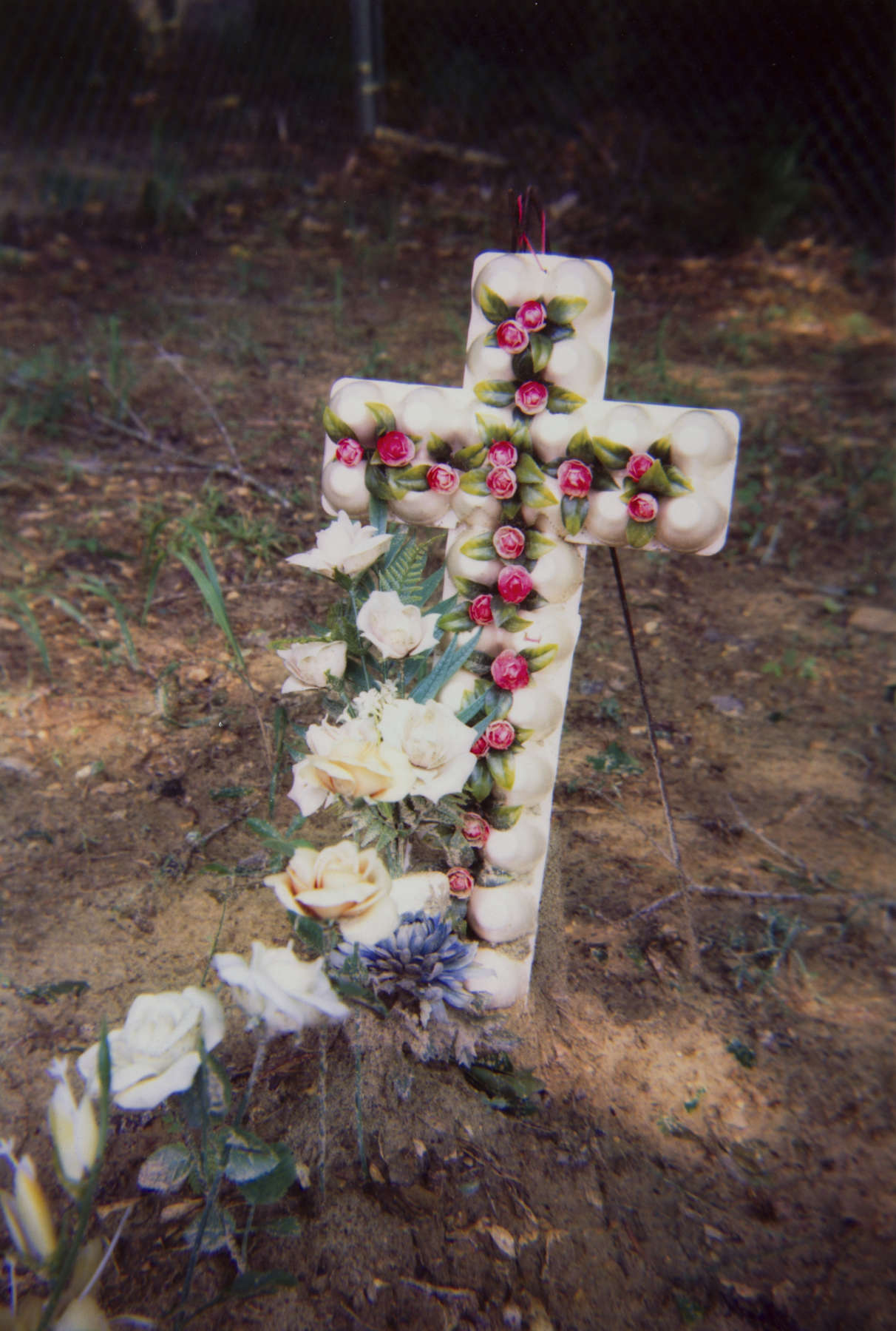 Grave with Egg Carton Cross, Hale County, Alabama