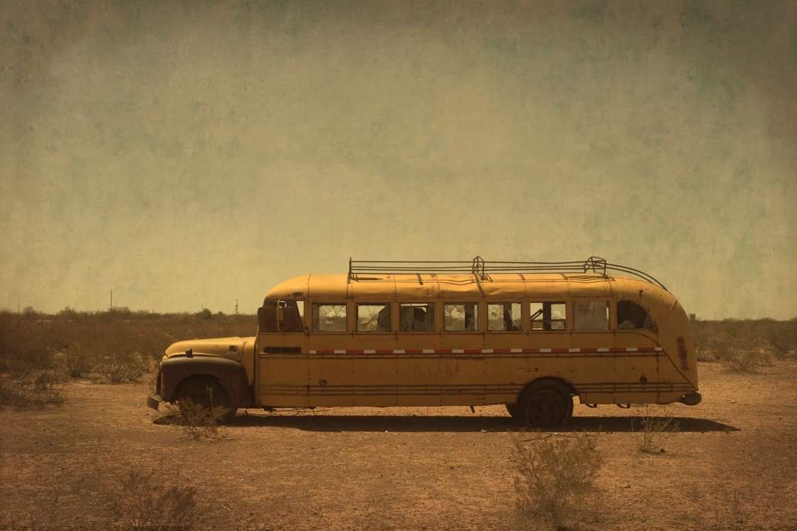 Adandoned School Bus near Pecos, Texas