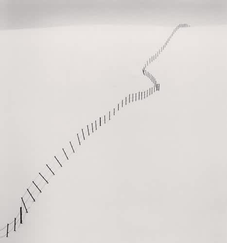 Michael Kenna, Hillside Fence, Study 2, 2002