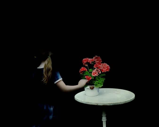 Girl with Pelargonium