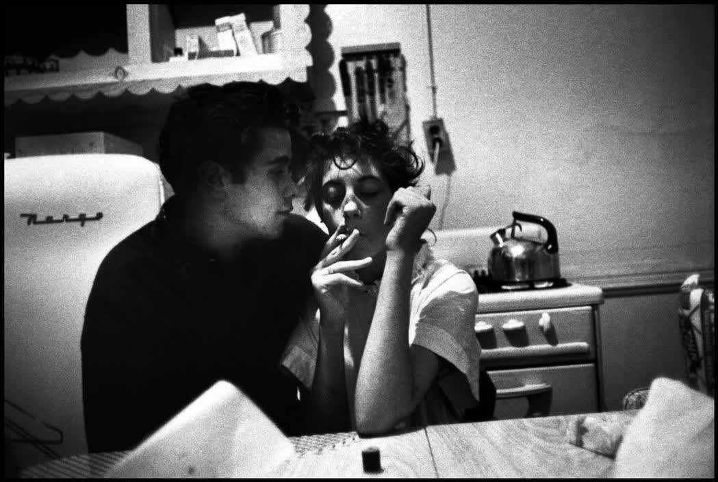 Bruce Davidson, Brooklyn Gang (couple in kitchen, girl smoking 