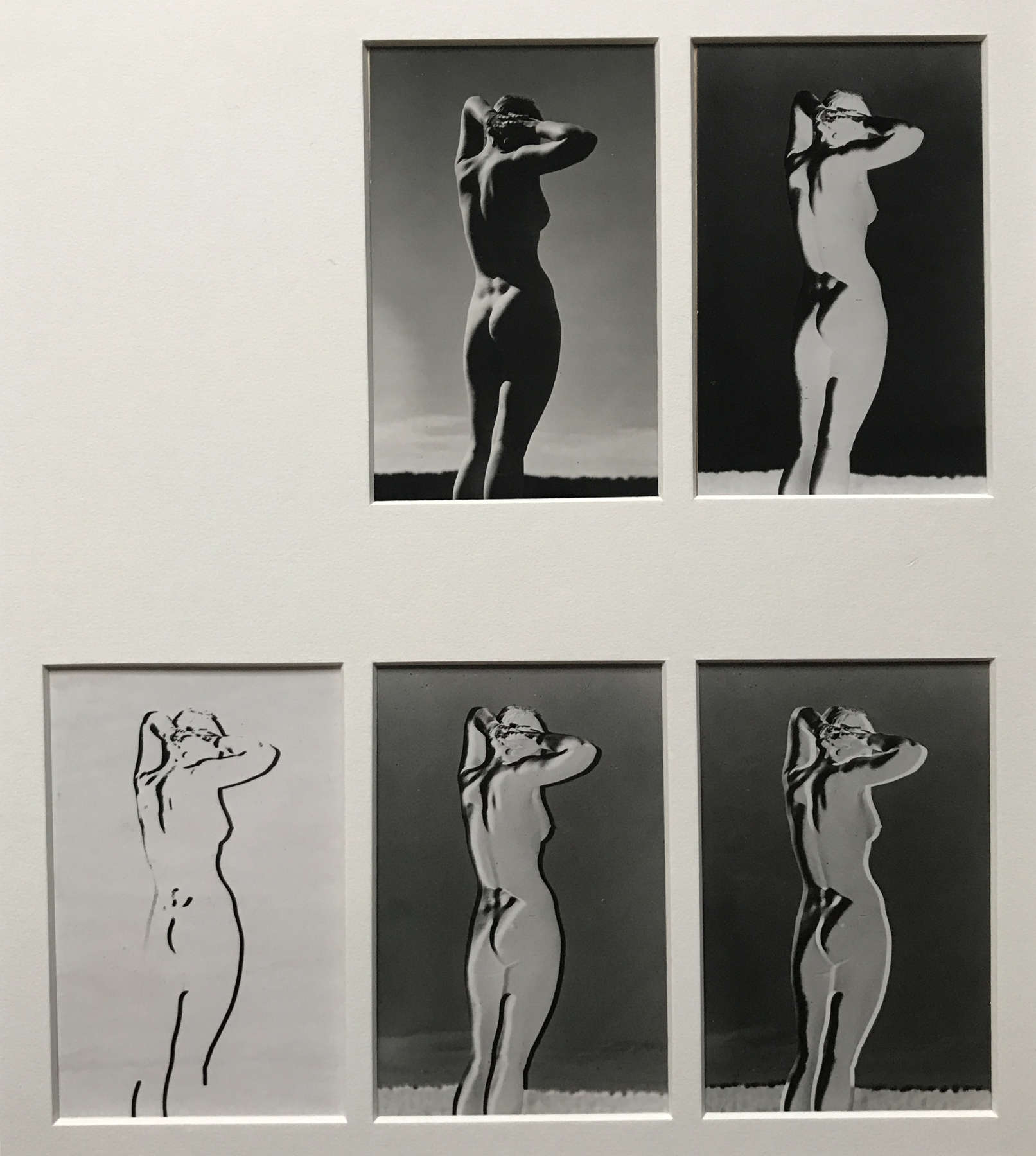 Series of 5 variants of a nude study