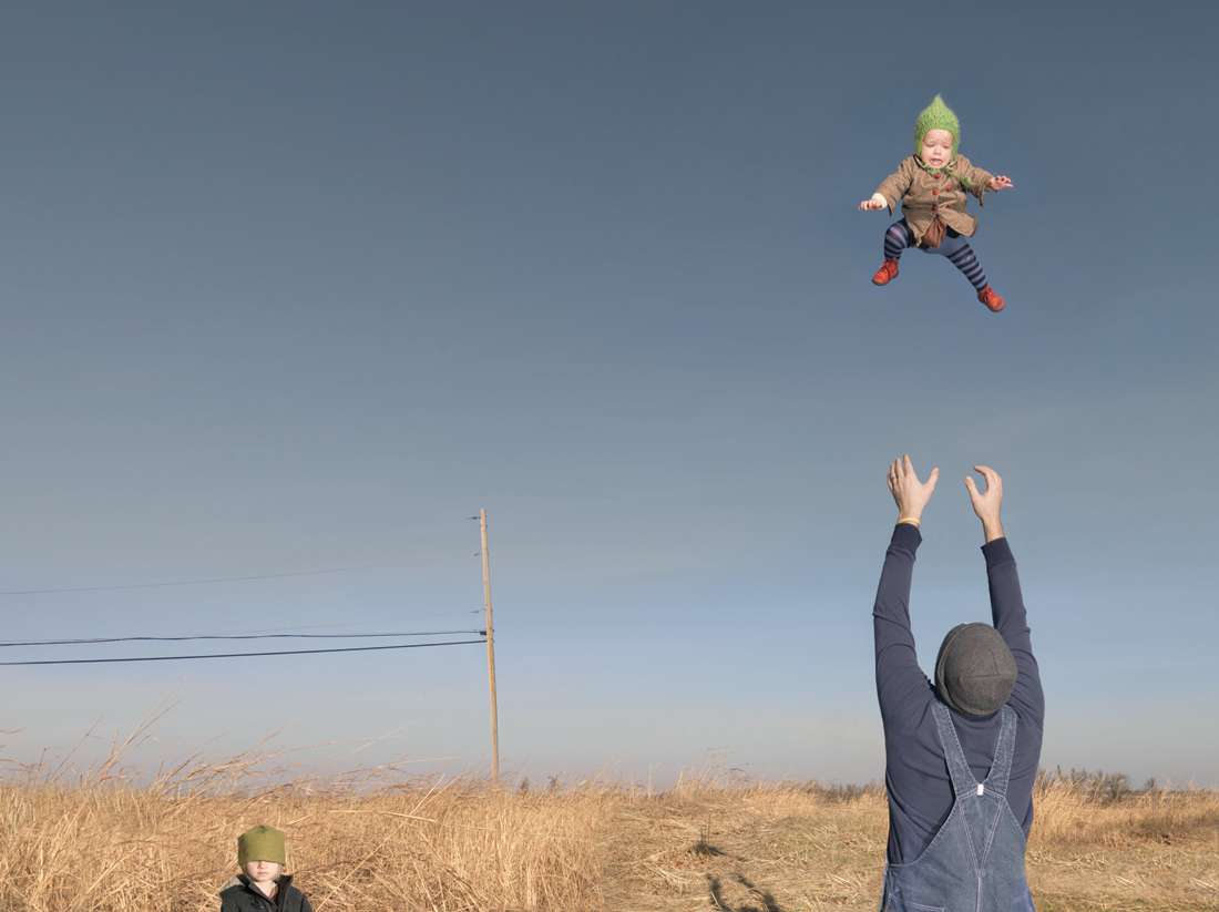 Julie Blackmon, Baby Toss, From the New Work series, 2009