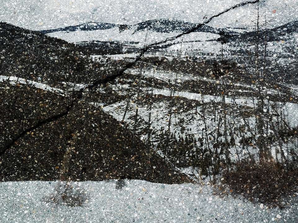 Tent-Camera Image on Ground View of Garnet Hill, Yellowstone National Park, Wyoming