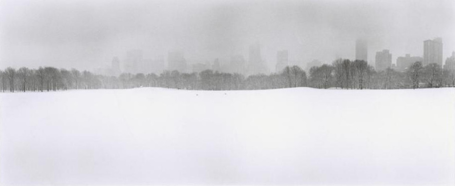 Looking South at the city from the Great Lawn in Central Park, New York City, USA