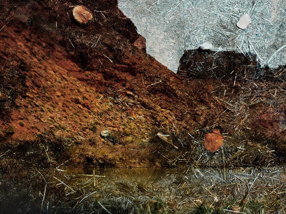 Tent-Camera Image On Ground The Colorado River Looking Northwest. Moab, Utah