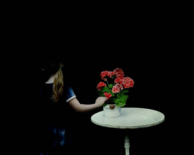 Girl with Pelargonium