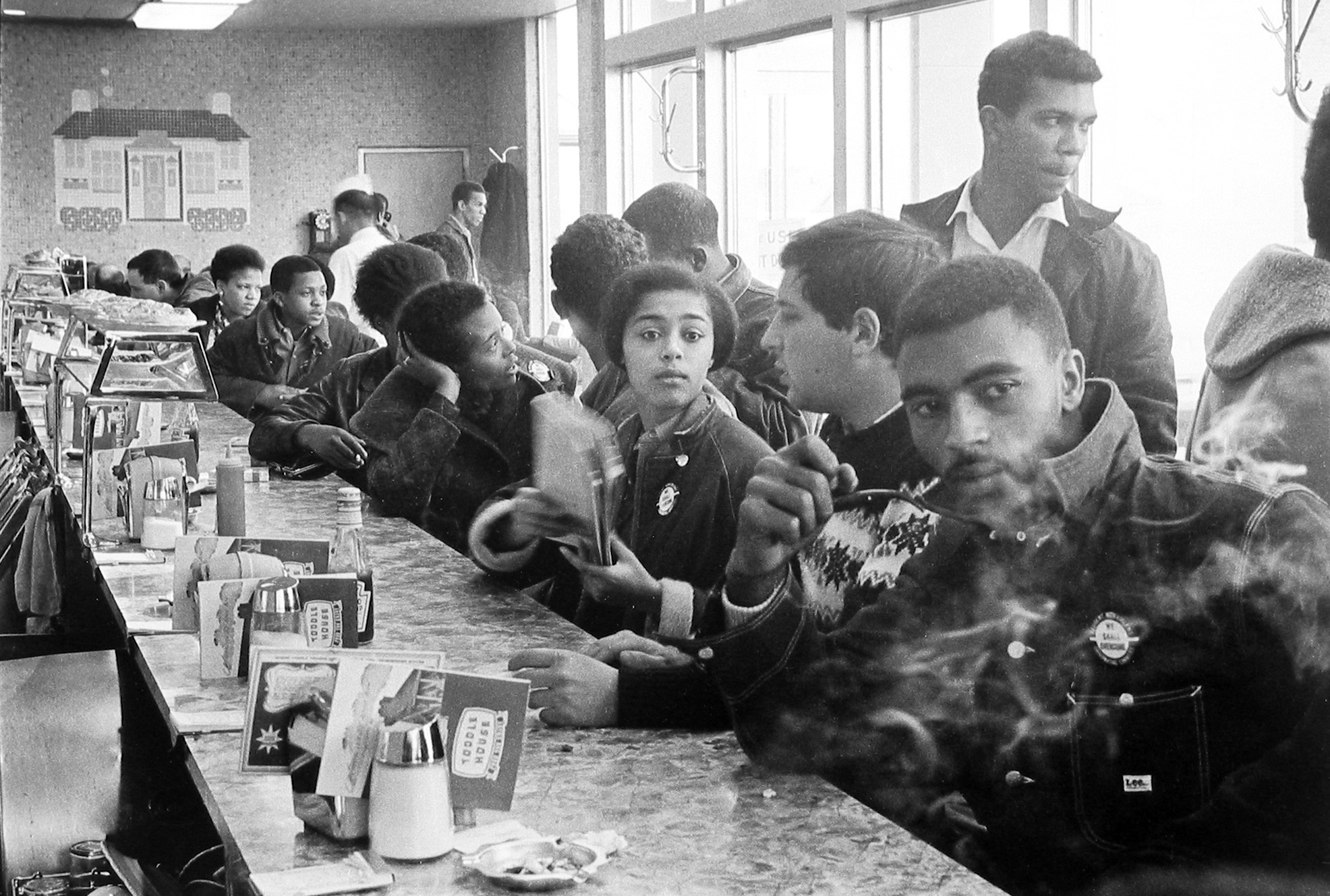 A Toddle House in Atlanta is occupied during a sit-in when the SNCC staff and supporters take a break from a conference to demonstrate