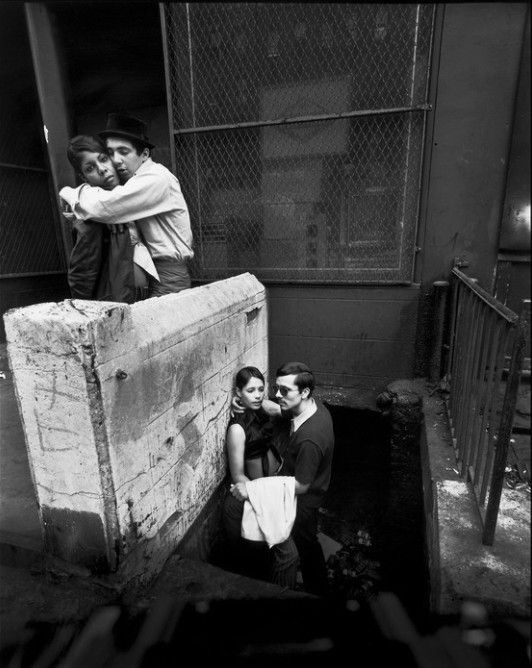 Untitled, East 100th Street (Teenage Couples on Stairwell and Street)