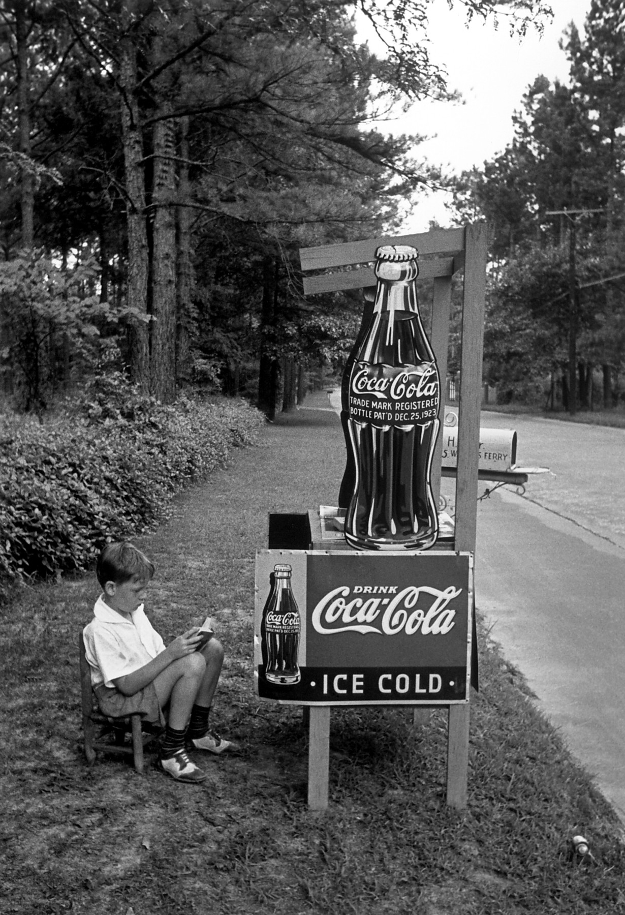 Little Boy Selling Coca Cola at Roadside, Atlanta, GA