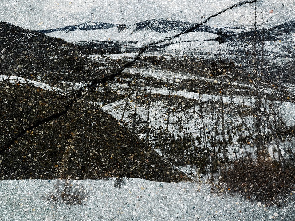 Tent-Camera Image on Ground View of Garnet Hill, Yellowstone National Park, Wyoming