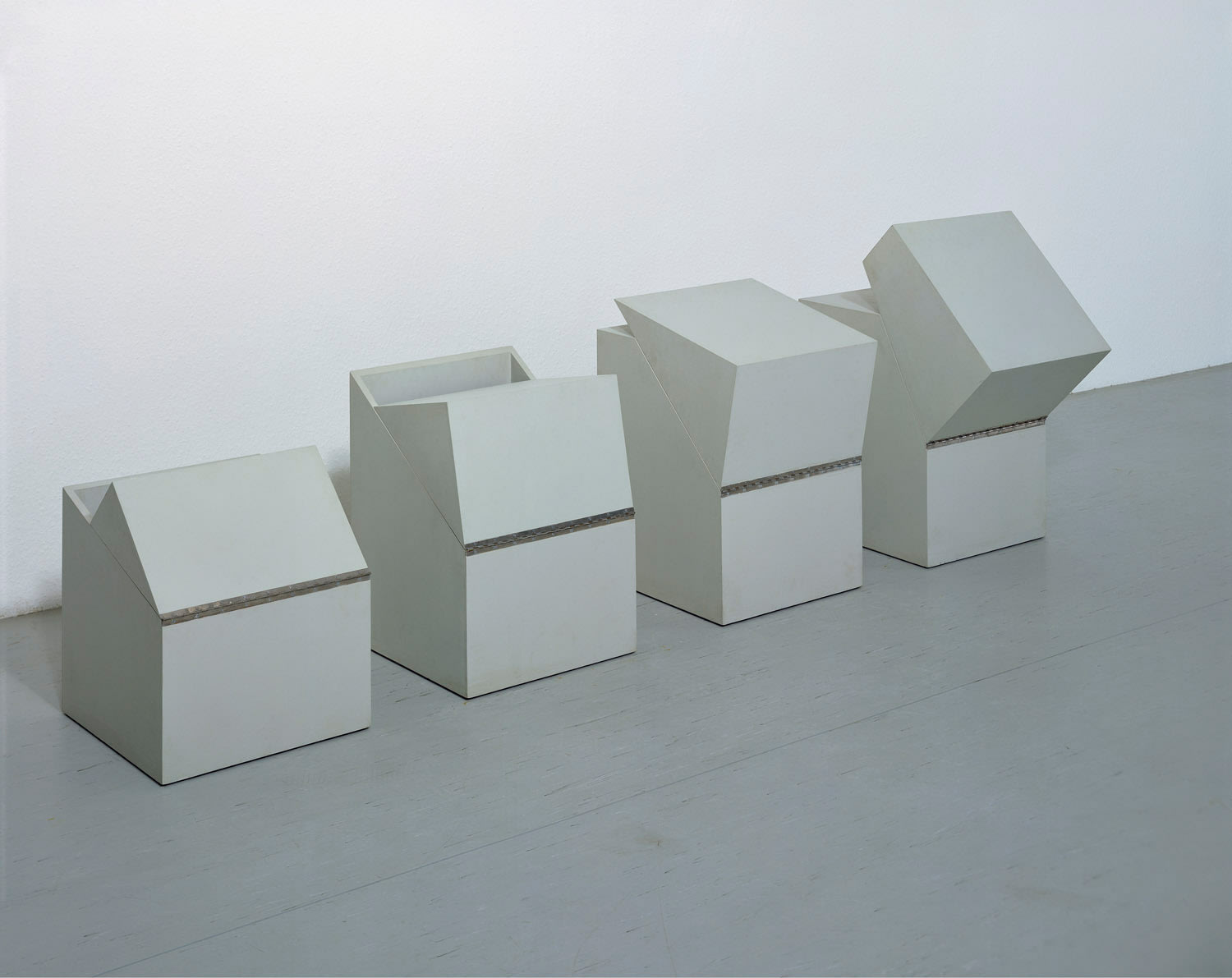 Four Identical Boxes with Lids Reversed, 1969