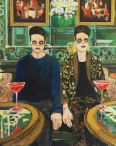 Hernan Bas, Twins at the Gritti Bar (Venice), 2020