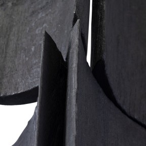 Detail of abstract wooden sculpture.