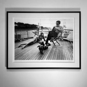Terry O'Neill, Peter Sellers & Britt Ekland aboard his yacht, 1967