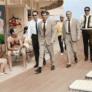 Terry O'Neill, Frank Sinatra, Miami Boardwalk, 1968 - colourised edition