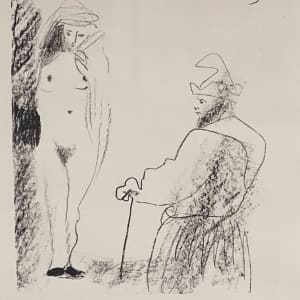Pablo Picasso, Femme Nue et Homme a la Canne, 1969