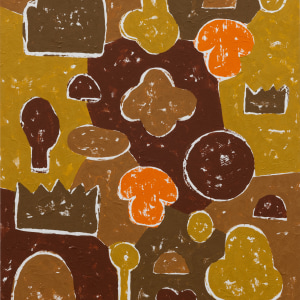 Olaf Breuning, Orange Mushroom #1 and #2, 2023