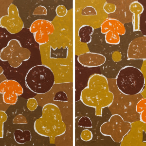 Olaf Breuning, Orange Mushroom #1 and #2, 2023
