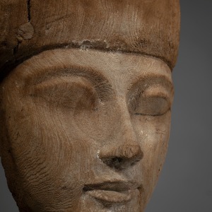 Egyptian sarcophagus face fragment, New Kingdom, 19th-20th Dynasty, c.1295-1069 BC