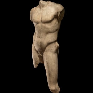 Roman life-size marble torso of a youth, c.2nd century AD